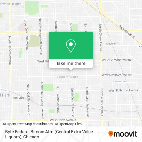 Byte Federal Bitcoin Atm (Central Extra Value Liquors) map