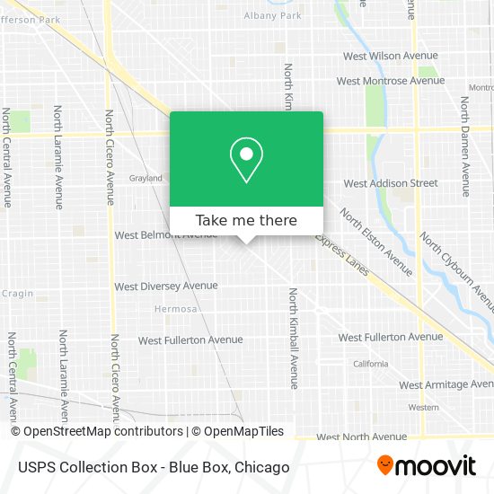 USPS Collection Box - Blue Box map