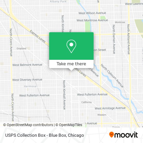 USPS Collection Box - Blue Box map