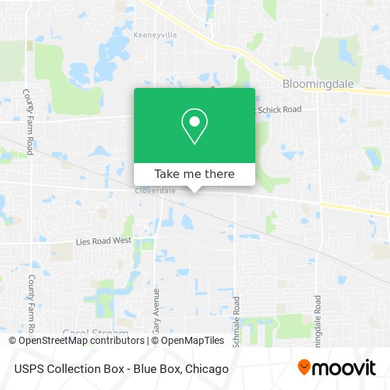 USPS Collection Box - Blue Box map