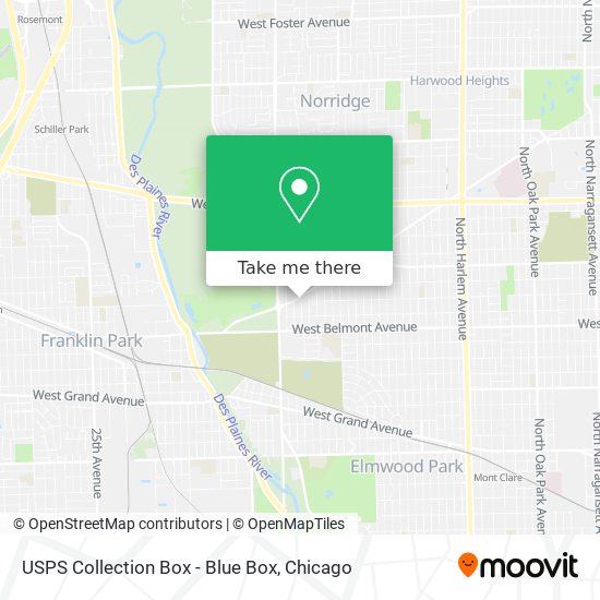 USPS Collection Box - Blue Box map