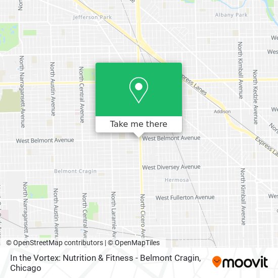 In the Vortex: Nutrition & Fitness - Belmont Cragin map