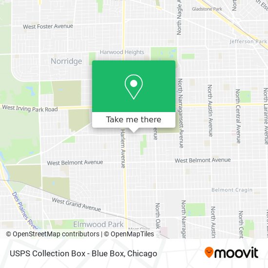 USPS Collection Box - Blue Box map