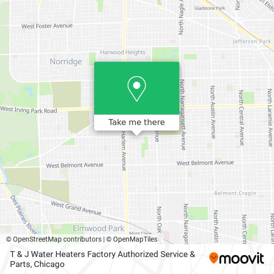 T & J Water Heaters Factory Authorized Service & Parts map