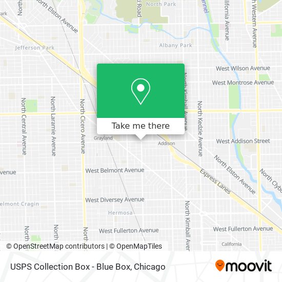 Mapa de USPS Collection Box - Blue Box