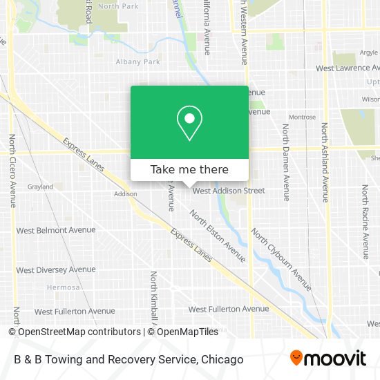 B & B Towing and Recovery Service map