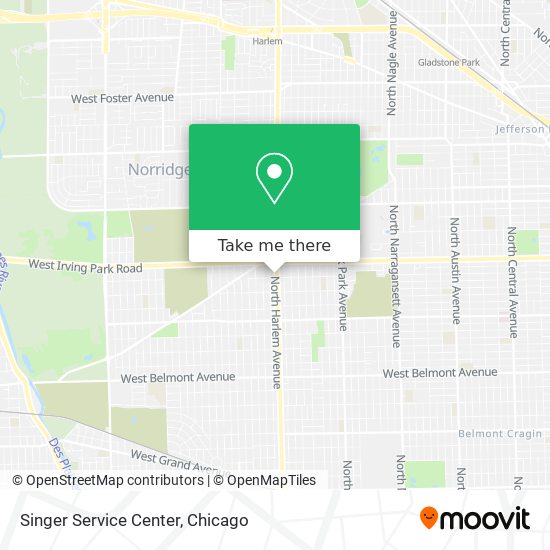 Singer Service Center map