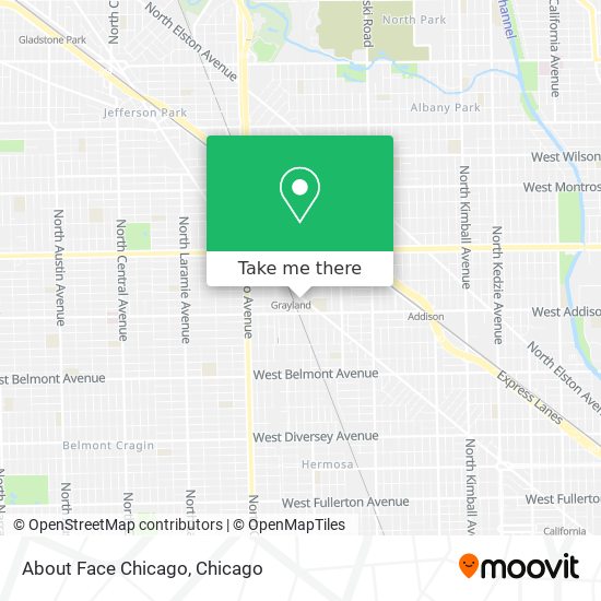 Mapa de About Face Chicago