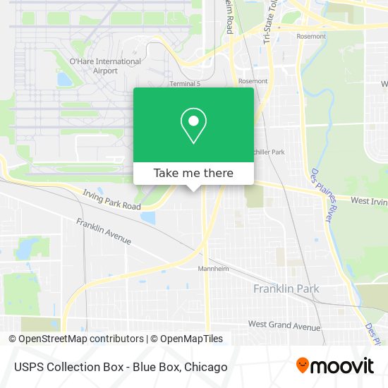 USPS Collection Box - Blue Box map