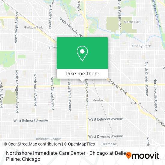 Mapa de Northshore Immediate Care Center - Chicago at Belle Plaine
