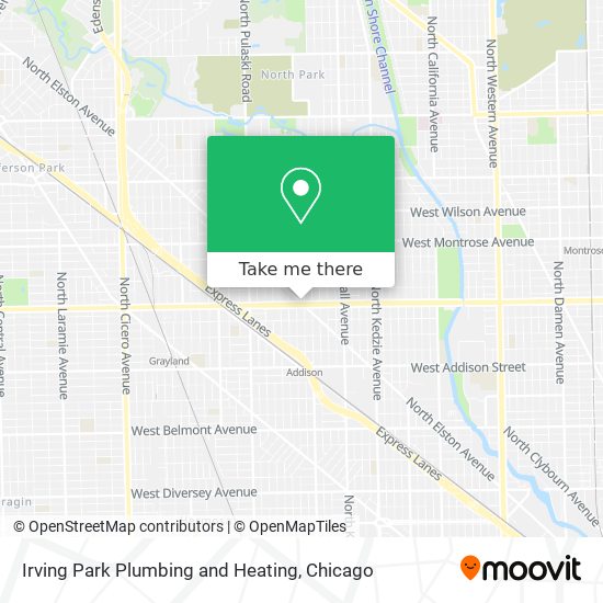 Irving Park Plumbing and Heating map