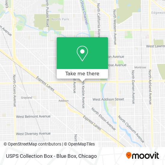 USPS Collection Box - Blue Box map