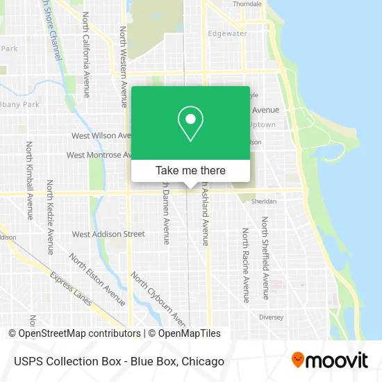 USPS Collection Box - Blue Box map