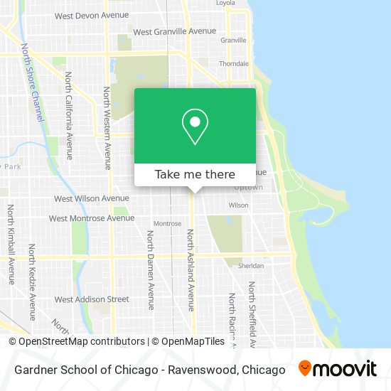 Gardner School of Chicago - Ravenswood map