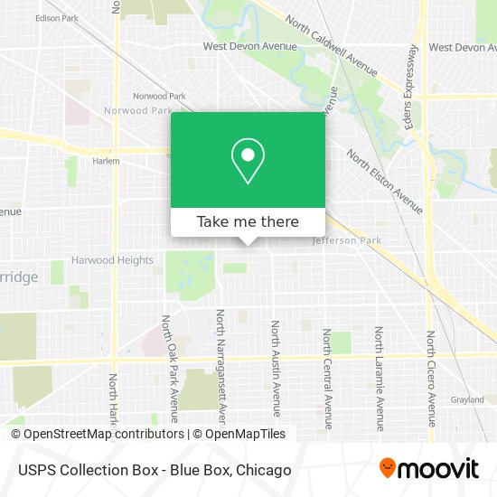 Mapa de USPS Collection Box - Blue Box