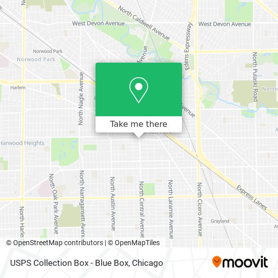 Mapa de USPS Collection Box - Blue Box