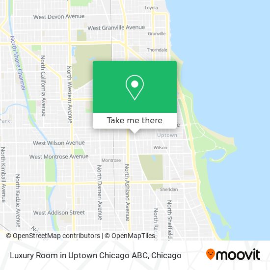 Luxury Room in Uptown Chicago ABC map