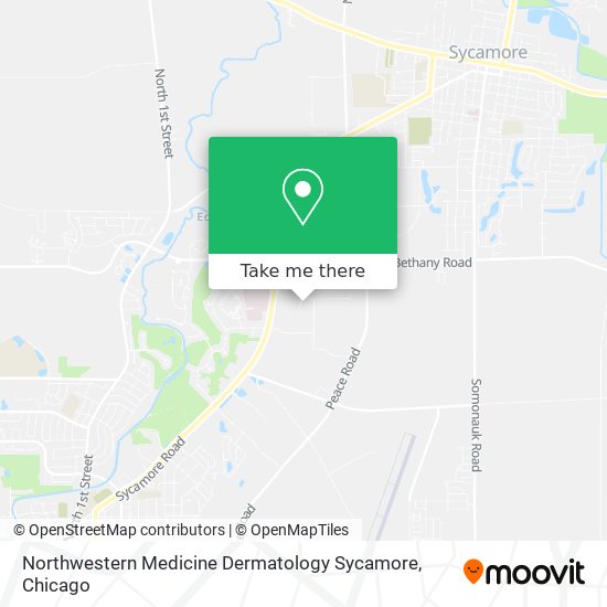 Northwestern Medicine Dermatology Sycamore map