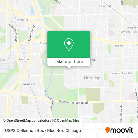 USPS Collection Box - Blue Box map