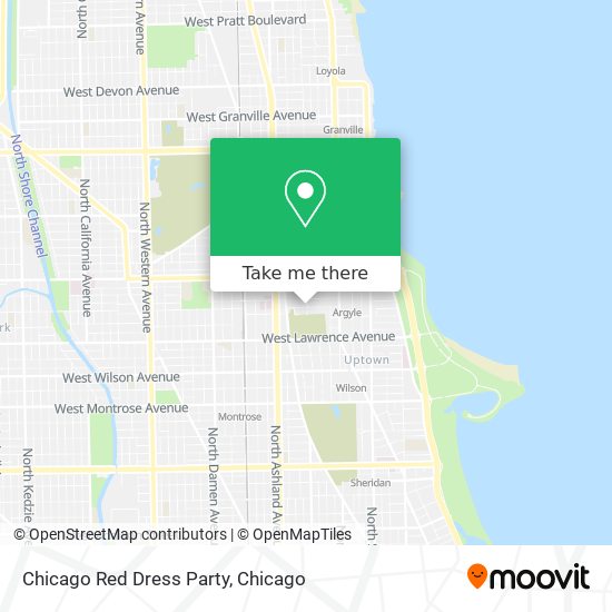 Chicago Red Dress Party map