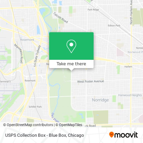 USPS Collection Box - Blue Box map