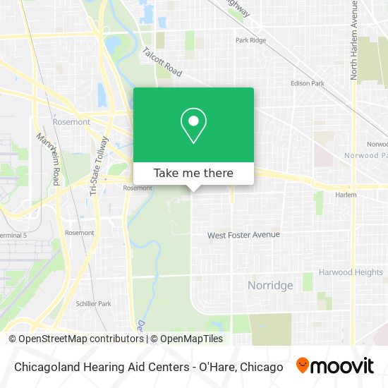 Chicagoland Hearing Aid Centers - O'Hare map