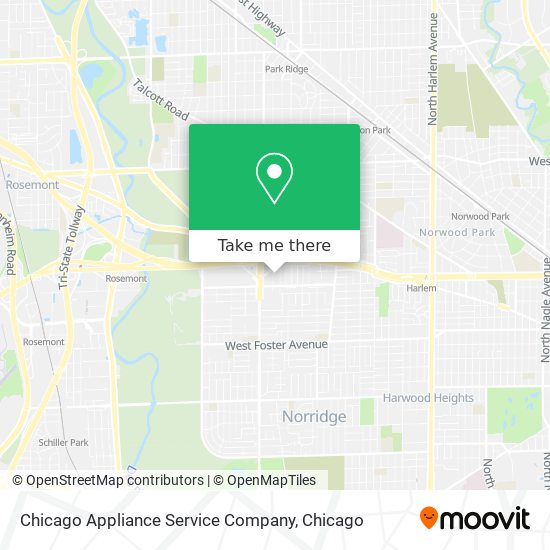 Chicago Appliance Service Company map