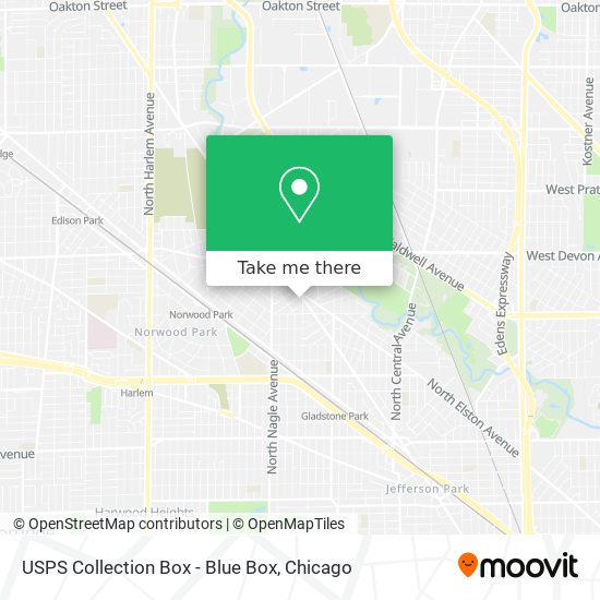 USPS Collection Box - Blue Box map