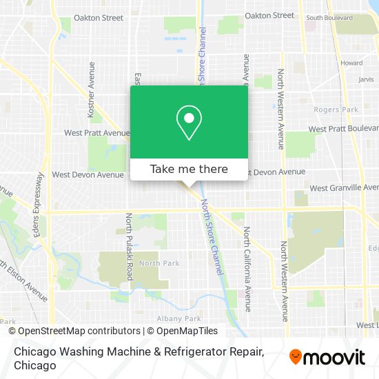 Chicago Washing Machine & Refrigerator Repair map