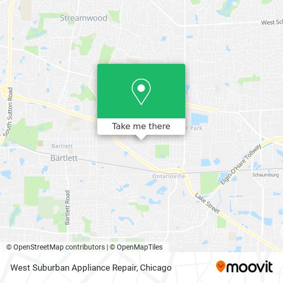 West Suburban Appliance Repair map