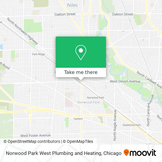 Mapa de Norwood Park West Plumbing and Heating