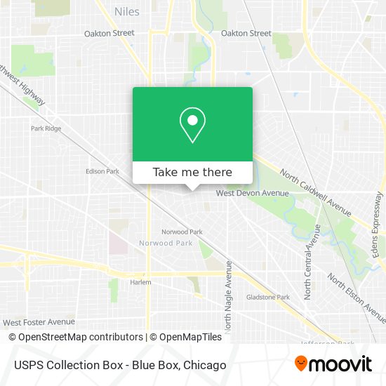 Mapa de USPS Collection Box - Blue Box