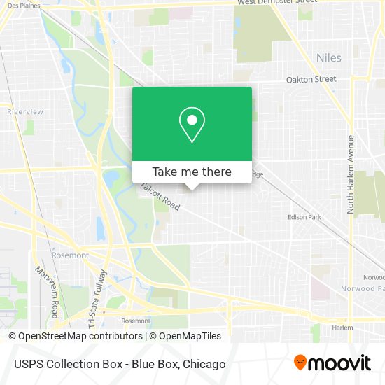 USPS Collection Box - Blue Box map