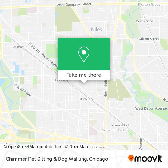 Mapa de Shimmer Pet Sitting & Dog Walking