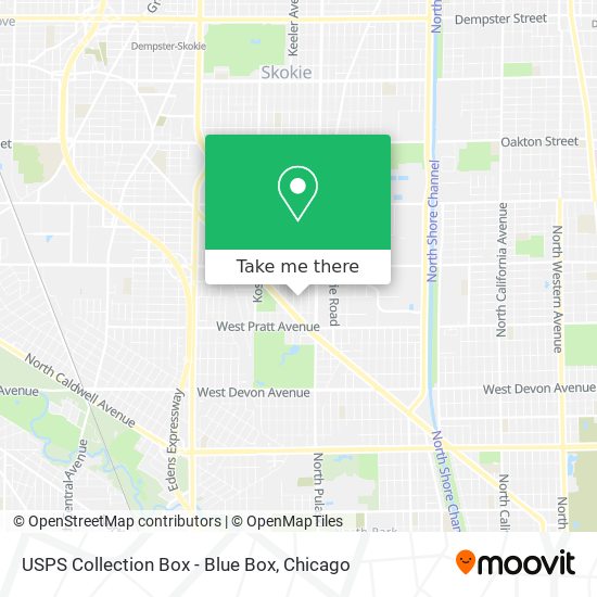 USPS Collection Box - Blue Box map