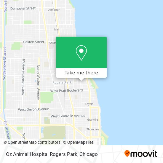 Oz Animal Hospital Rogers Park map