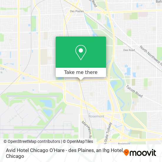 Mapa de Avid Hotel Chicago O'Hare - des Plaines, an Ihg Hotel