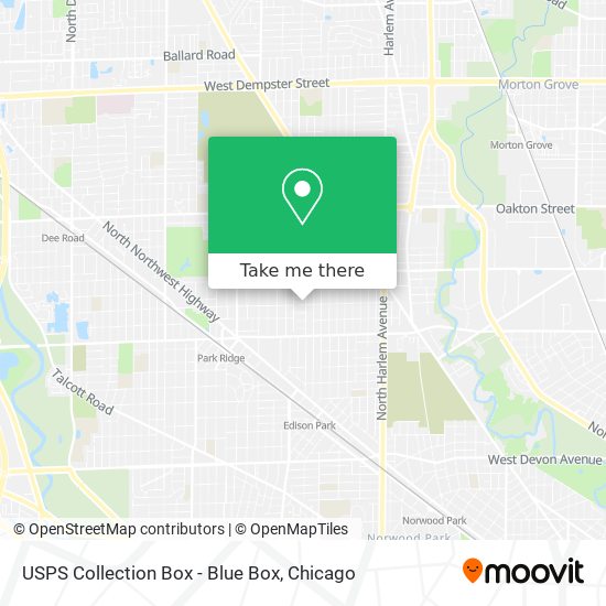 Mapa de USPS Collection Box - Blue Box