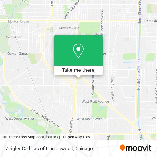 Zeigler Cadillac of Lincolnwood map