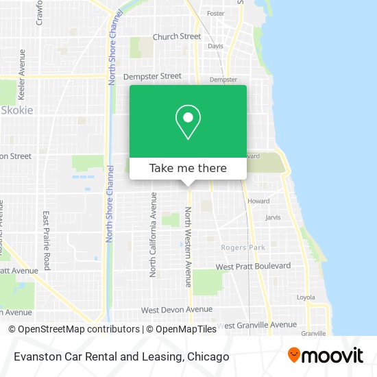 Evanston Car Rental and Leasing map