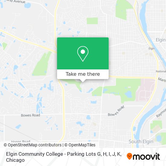 Elgin Community College - Parking Lots G, H, I, J, K map