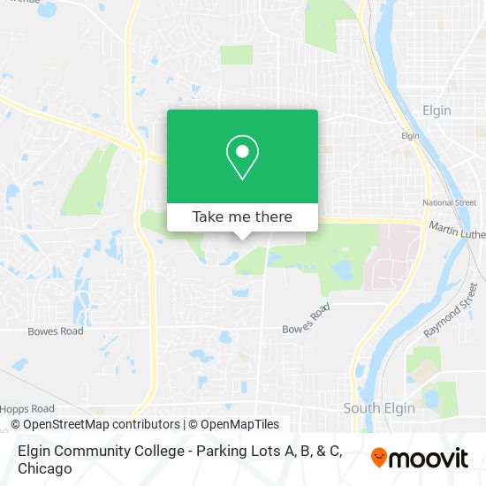 Elgin Community College - Parking Lots A, B, & C map