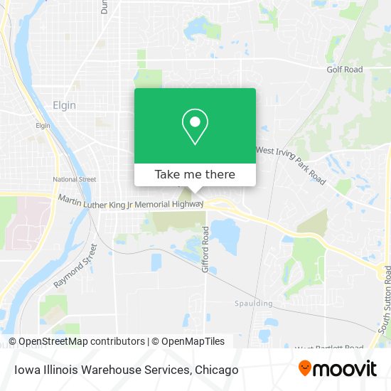 Mapa de Iowa Illinois Warehouse Services