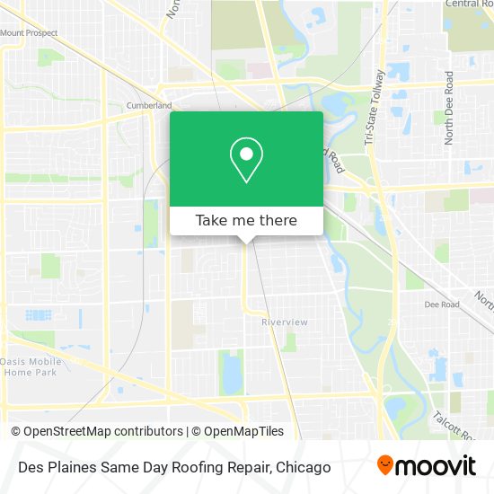 Des Plaines Same Day Roofing Repair map