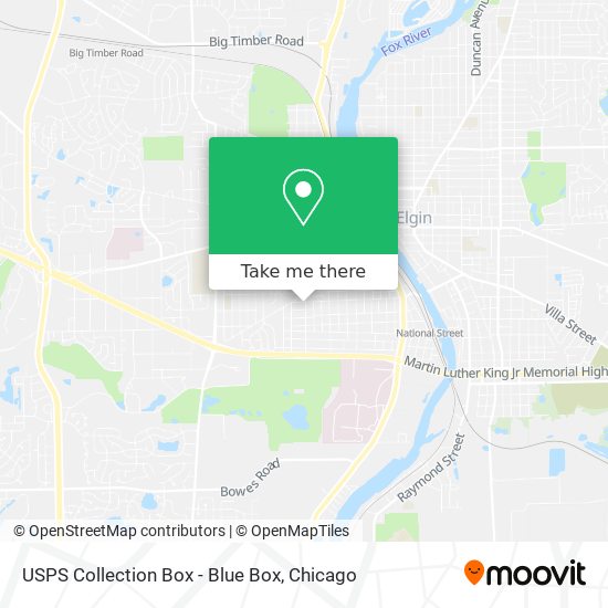 Mapa de USPS Collection Box - Blue Box