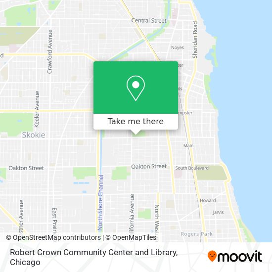 Robert Crown Community Center and Library map