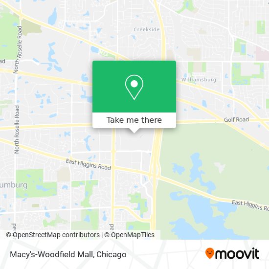 Driving directions to City Works (Woodfield Mall - Schaumburg