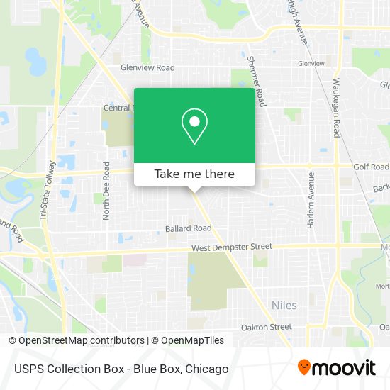 USPS Collection Box - Blue Box map