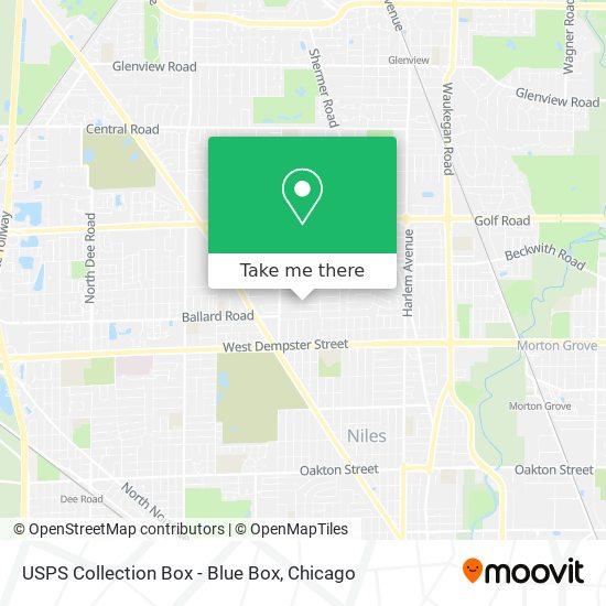 Mapa de USPS Collection Box - Blue Box