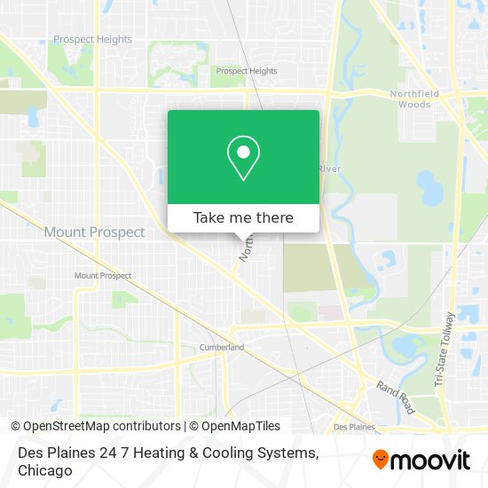 Des Plaines 24 7 Heating & Cooling Systems map